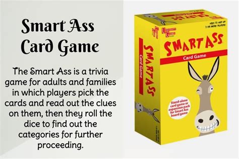 smart ass card ideas|smart ass trivia game.